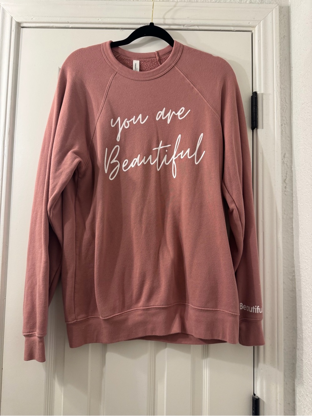 Bella Canvas Rose Pink "You are Beautiful" Crewneck Sweatshirt